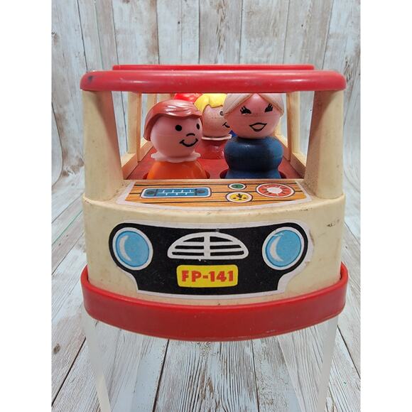 Fisher Price Little People Mini Bus & 5 Little People Vintage - Picture 2 of 7